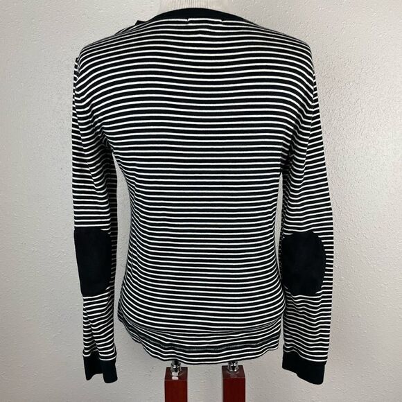 Lauren Ralph Lauren Long Sleeve Black and White Striped Shirt Size L EUC - Picture 6 of 8